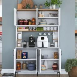 Jeriko köksskåp 176 - Vit/valnöt