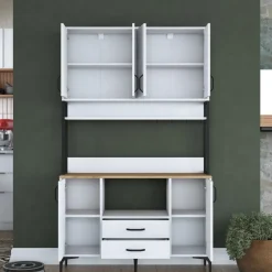 Jeriko köksskåp 169 - Vit/valnöt