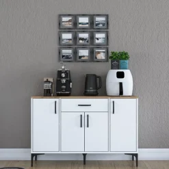 Jeriko skänk 136 - Vit/valnöt