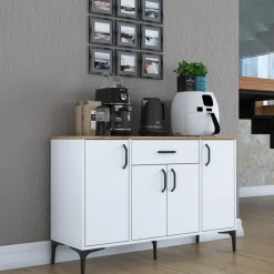 Jeriko skänk 136 - Vit/valnöt