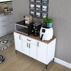 Jeriko skänk 136 - Vit/valnöt