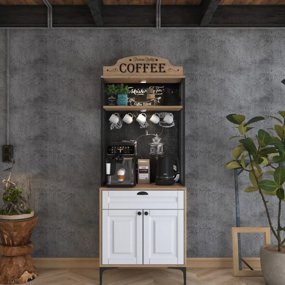 Jeriko skåp 157 - Valnöt/vit