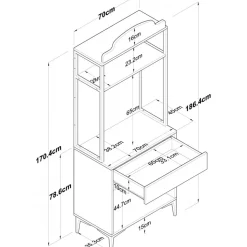 Jeriko skåp 157 - Valnöt/vit
