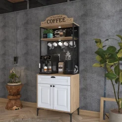 Jeriko skåp 157 - Valnöt/vit