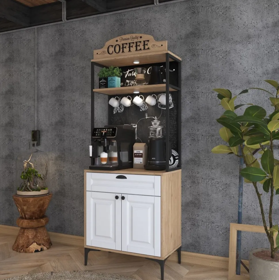 Jeriko skåp 157 - Valnöt/vit