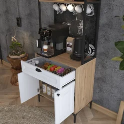 Jeriko skåp 157 - Valnöt/vit