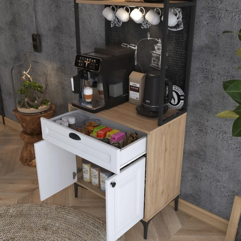 Jeriko skåp 157 - Valnöt/vit