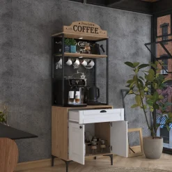 Jeriko skåp 157 - Valnöt/vit