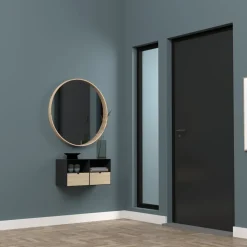 Joliet sängbord - Svart/bambu