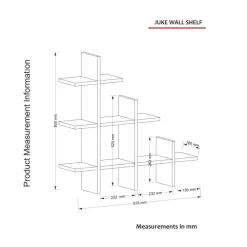 Juke vägghylla i valnöt