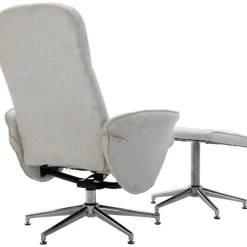 Julius reclinerfåtölj med fotpall - Grå tyg