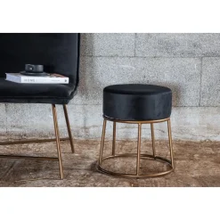 Kardinal sittpuff - Svart/mässing