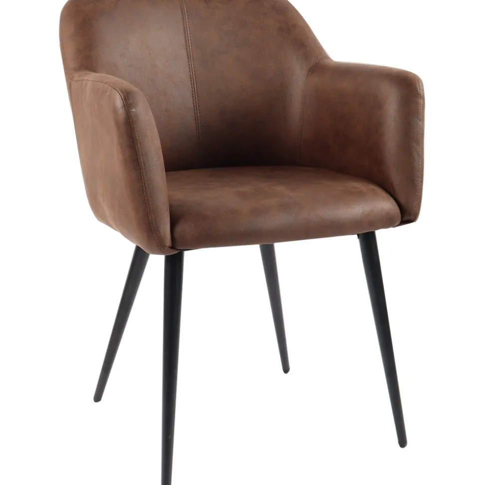 Karmstol i brun PU - Lamar