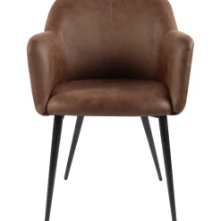 Karmstol i brun PU - Lamar