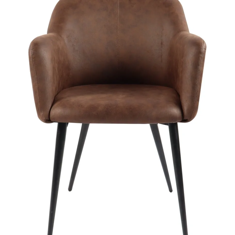 Karmstol i brun PU - Lamar