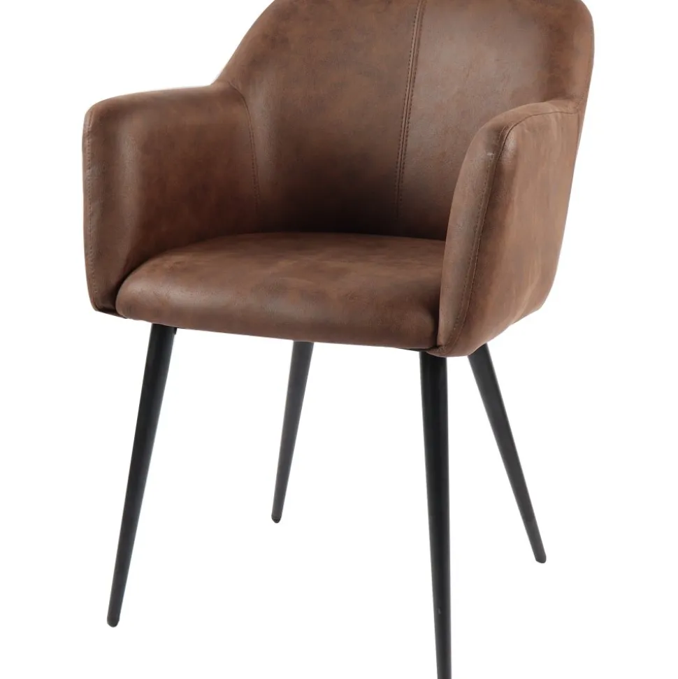 Karmstol i brun PU - Lamar