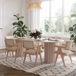 Karmstol i vitoljad ek Sara + Möbeltassar