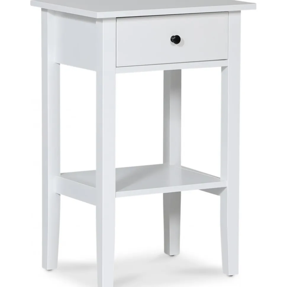 Kate sängbord med låda - Vit + Fläckborttagare för möbler
