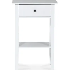 Kate sängbord med låda - Vit + Fläckborttagare för möbler