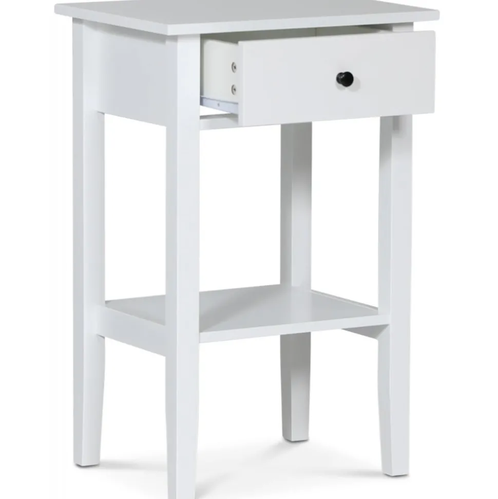 Kate sängbord med låda - Vit + Fläckborttagare för möbler