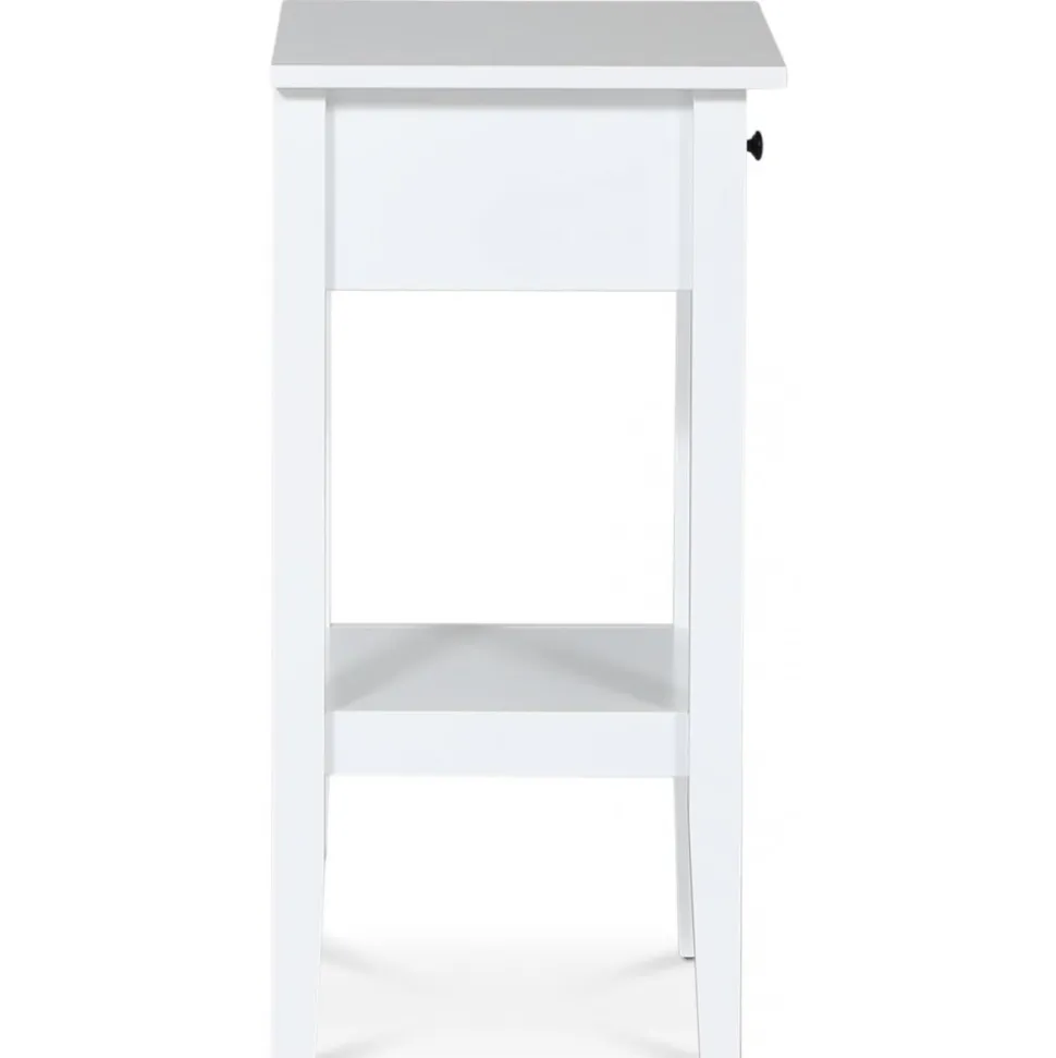 Kate sängbord med låda - Vit + Möbeltassar