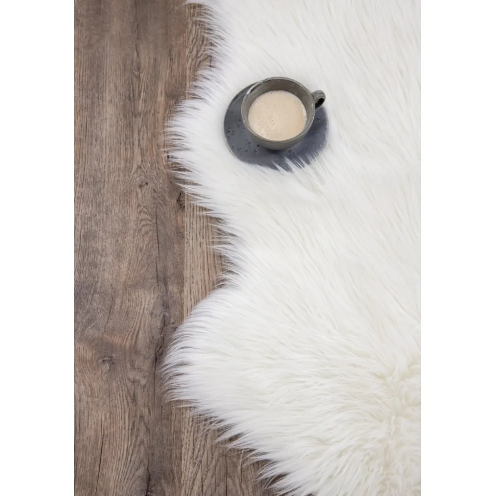 Katy fäll 60 x 90 cm - Vit fuskpäls