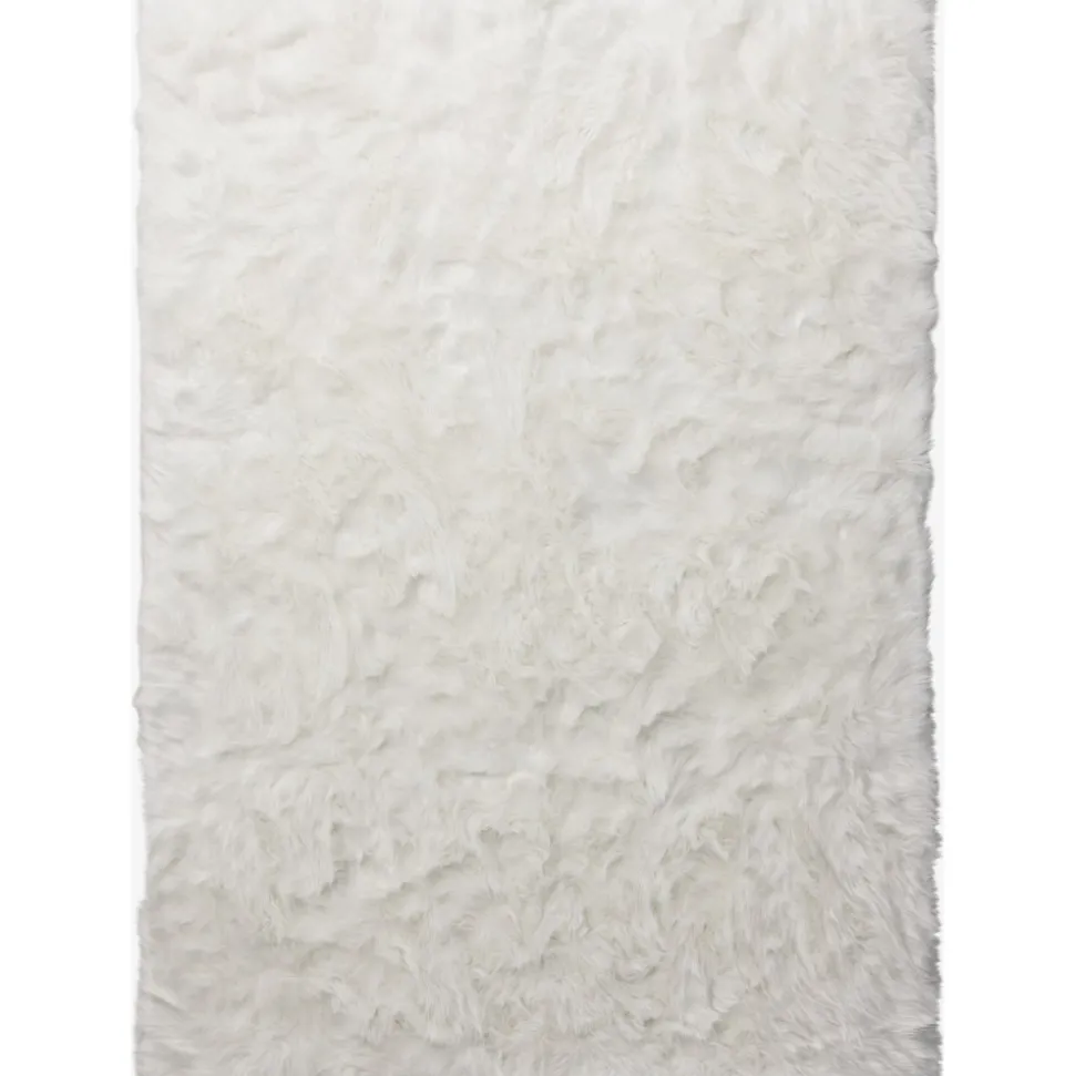 Katy fäll 230 x 160 cm - Vit fuskpäls