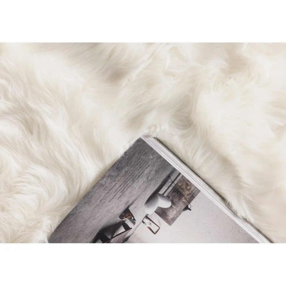 Katy fäll 230 x 160 cm - Vit fuskpäls