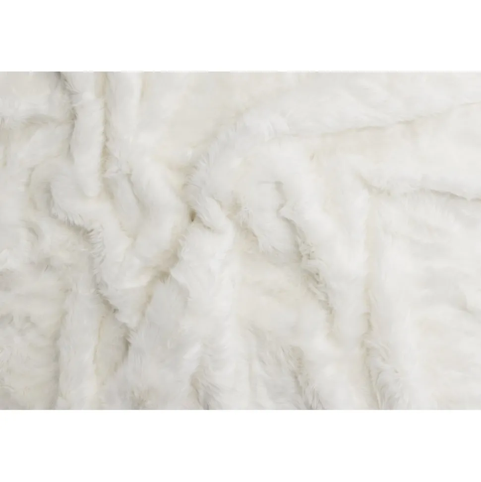 Katy fäll 230 x 160 cm - Vit fuskpäls