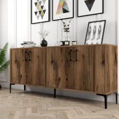 Kiev skänk 180 cm - Valnöt + Möbeltassar