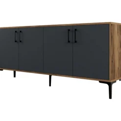 Kiev skänk 180 cm - Valnöt/antracit