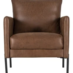 Kingsley fåtölj - Brunt ecoläder + Fläckborttagare för möbler