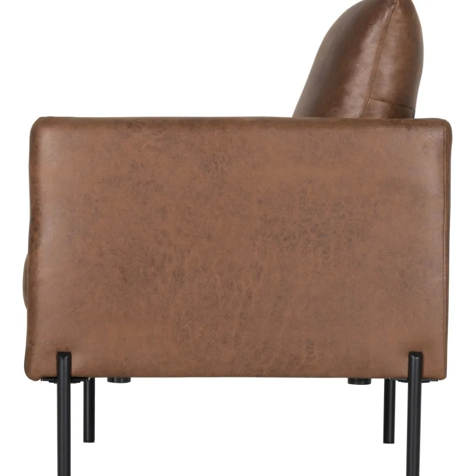 Kingsley fåtölj - Brunt ecoläder + Fläckborttagare för möbler