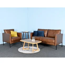 Kingsley fåtölj - Brunt ecoläder