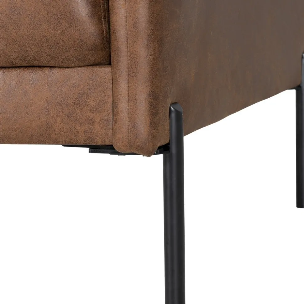 Kingsley fåtölj - Brunt ecoläder