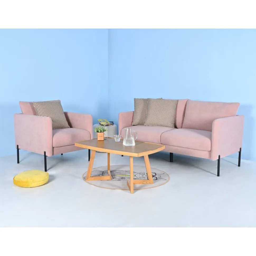 Kingsley 2,5-sits soffa i rosa sammet