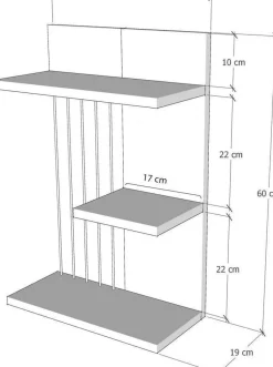 Kinik vägghylla - Antracit
