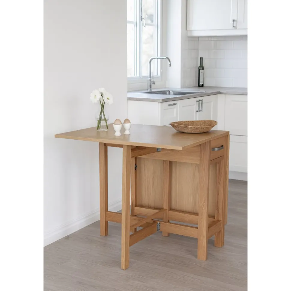 Klaffbord Fårö 30/90/150 x 80 cm - ekfanér + Fläckborttagare för möbler