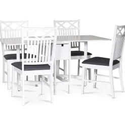 Klaffbord vitt med 4 stolar - Sandhamn