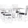 Klaffbord vitt med 4 stolar - Sandhamn + 3.00 x Möbeltassar