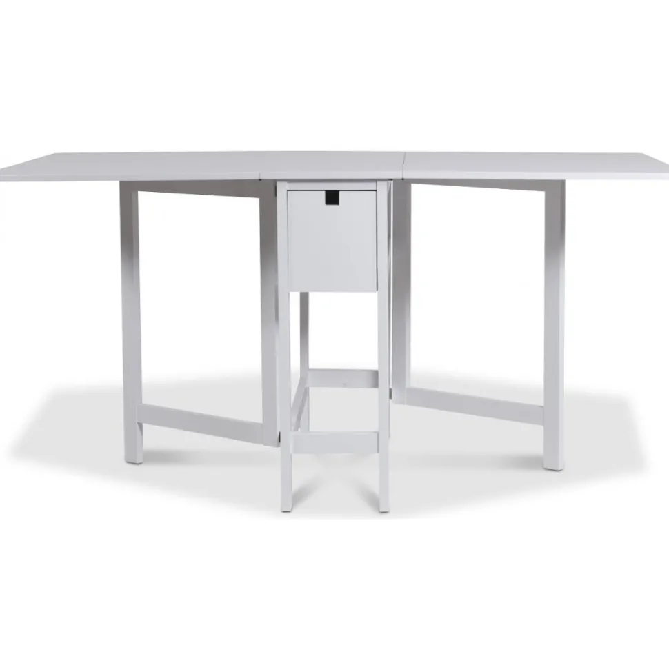 Klaffbord vitt med låda 150/90/30 x 80 cm - Sandhamn + Möbeltassar