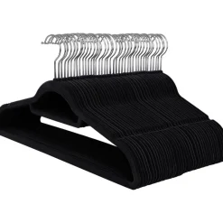 Klädgalge, sammet, 45 cm, 50-pack - Svart