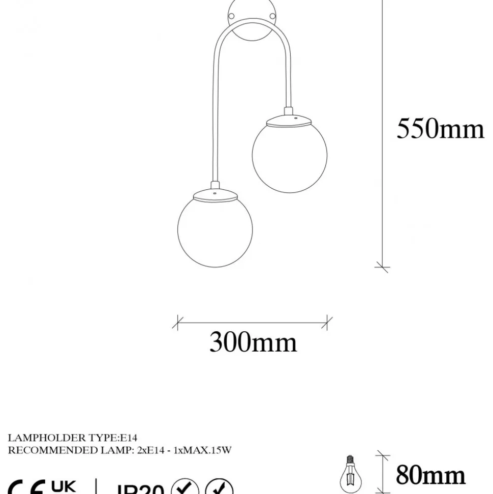 Klenod vägglampa 10570 - Svart