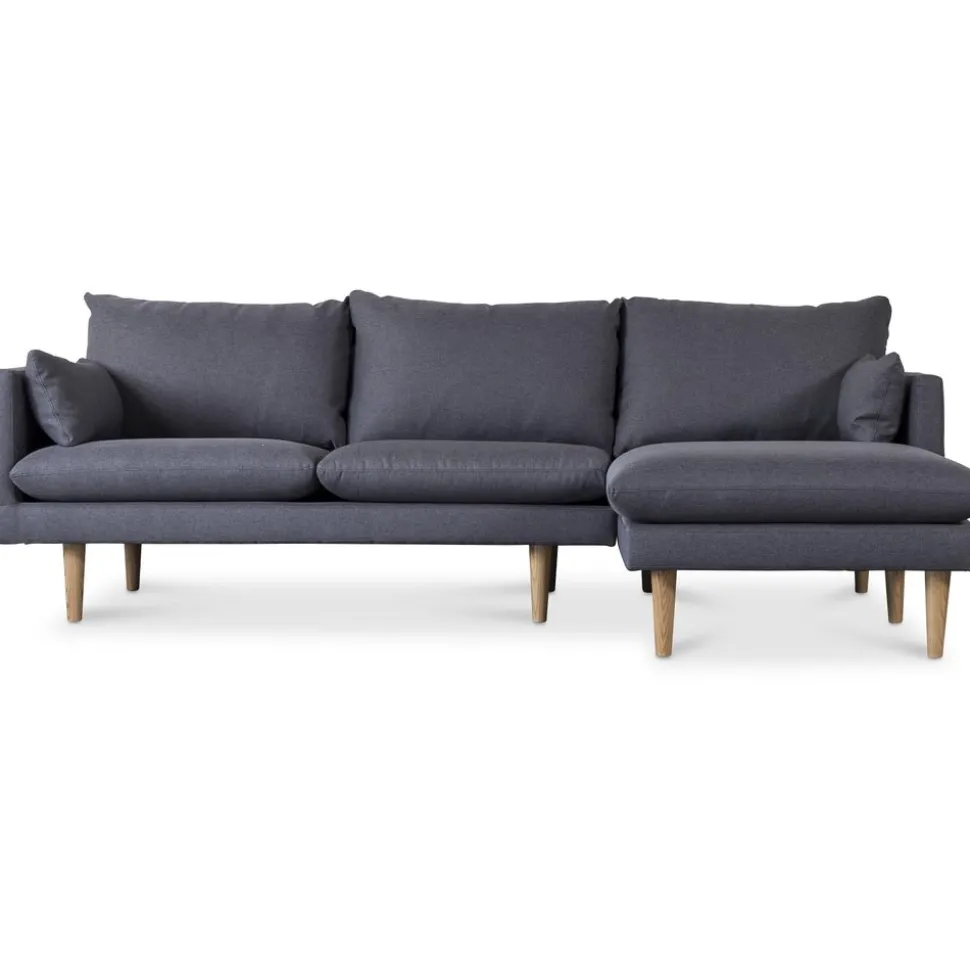 Kleo soffa med divan - Mörkgrå