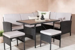 Knock hörnsoffgrupp - Svart/grå