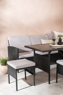 Knock hörnsoffgrupp - Svart/grå