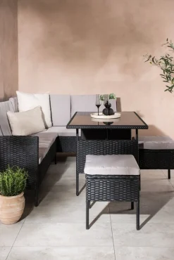 Knock hörnsoffgrupp - Svart/grå