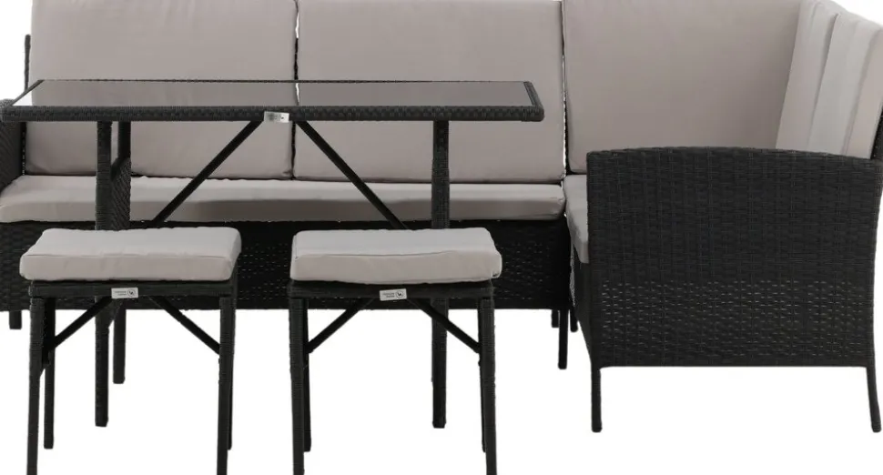 Knock hörnsoffgrupp - Svart/grå