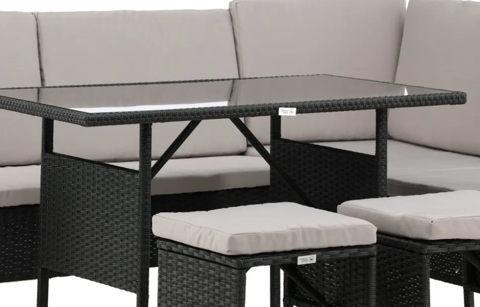 Knock hörnsoffgrupp - Svart/grå