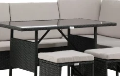 Knock hörnsoffgrupp - Svart/grå + Rengöringsmedel för utemöbler